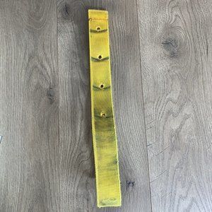 Nylon Off Side Cinch Billet Strap Yellow w/4 pre-punched holes 17 inch. Used.